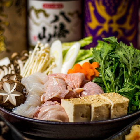 −地鶏コース−「地鶏の柚子塩鍋」3時間飲み放題付 全8品 4499円⇒３４９９円