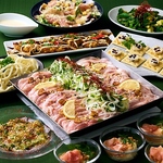 2H飲放題8品4,000円 堪能コース(豚塩カルビ焼肉)はお腹いっぱい、幸せいっぱい！飲放題は生ビール付