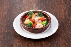 海老とブロッコリーのアヒージョ