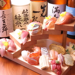 人気の階段寿司はリーズナブルな価格でご提供♪誕生日や記念日にもオススメ◎