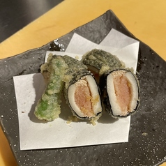 たらこの長芋挟み磯辺揚げ