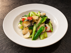 アワビと野菜のピリ辛炒め