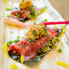 にいがた和牛と雲丹の肉包み3個