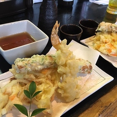 海老天ざるうどん