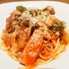 完熟トマトときのこのチーズパスタ