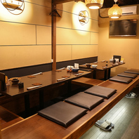 少人数から会社宴会まで！ゆったり寛げる掘りごたつ席