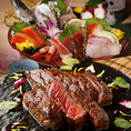 「黒毛和牛ステーキ」や「豊洲直送の鮮魚五種盛り」、「北アカリと帆立のイカゴロ焼き」など旬の食材を贅沢に楽しめる人気の飲み放題付きコースは6000円(税込)！船橋での接待や大切な方のお祝いなど外せないシーンもお任せください。