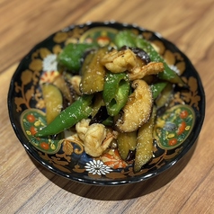 海老と旬野菜の炒め物