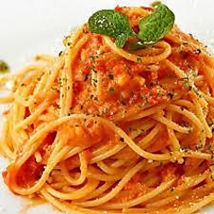 大盛にんにくのトマトソーススパゲティーニ