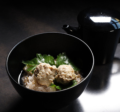 数量限定！蕎麦ごはんの鴨出汁つくね茶漬け