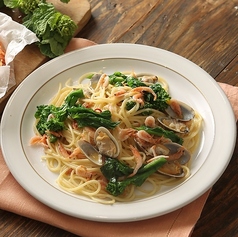 駿河湾産桜海老と春野菜のボンゴレビアンコ