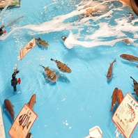 生け簀から直送の新鮮食材