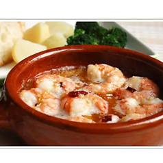 海老のガーリックオイル煮/仙台厚切り牛タンの塩焼き