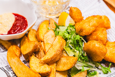 フィッシュ&チップス ケチャップ&特製タルタル 一人前