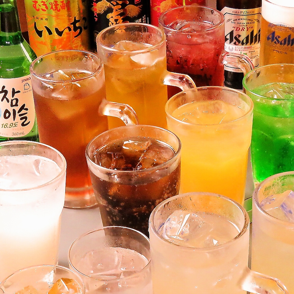 いつでもOK♪単品飲み放題1500円(税抜)お料理は色々なモノが食べたいけどガッツリ飲みたい方は是非◎