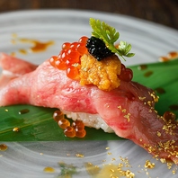【特選握り寿司・一貫】特選炙り肉とウニいくらの宝石