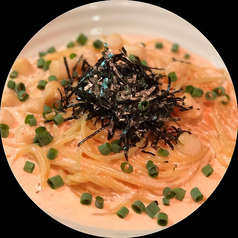 貝柱と明太子のクリームパスタ