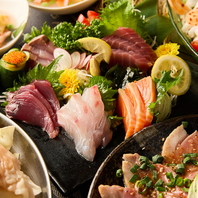 新鮮な鮮魚や鶏たたき、馬肉等魚もお肉も堪能できる◎