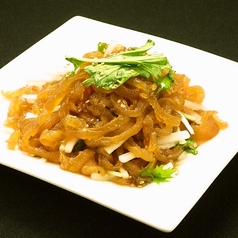 ゆで豚バラのにんにくだれ【辛★】/クラゲと大根の冷菜