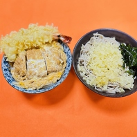 海老天ヒレカツ丼、ボリューム感のあるセットメニュー。