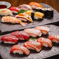 職人が握るがんこ自慢の握り寿司をご賞味ください