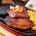 料理メニュー写真 手ごね熊本あか牛ハンバーグ150gと熊本県産牛フィレカットステーキ