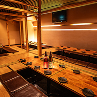 完全個室のグループ席と最大100名貸切のご案内