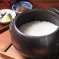 料理メニュー写真 【食事】土鍋の炊き立てご飯　花水月米　蓮根金平　あら汁　香の物