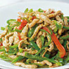 細切り豚肉とピーマン炒めor細切り豚肉の四川風炒め