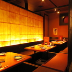 会社の宴会など大人数でも最大30名まで個室OK！掘りごたつが嬉しい。