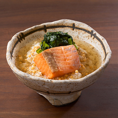 信州サーモンと野沢菜茶漬け