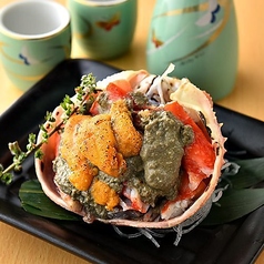 カニの甲羅焼きウニのっけ