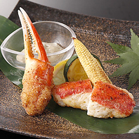 最高級蟹を使用。コースは7,980円からご用意。