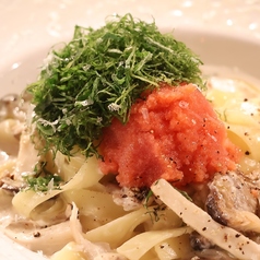 色々きのこと大葉たっぷり明太投入クリームパスタ