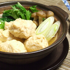 鶏団子と水菜の小鍋