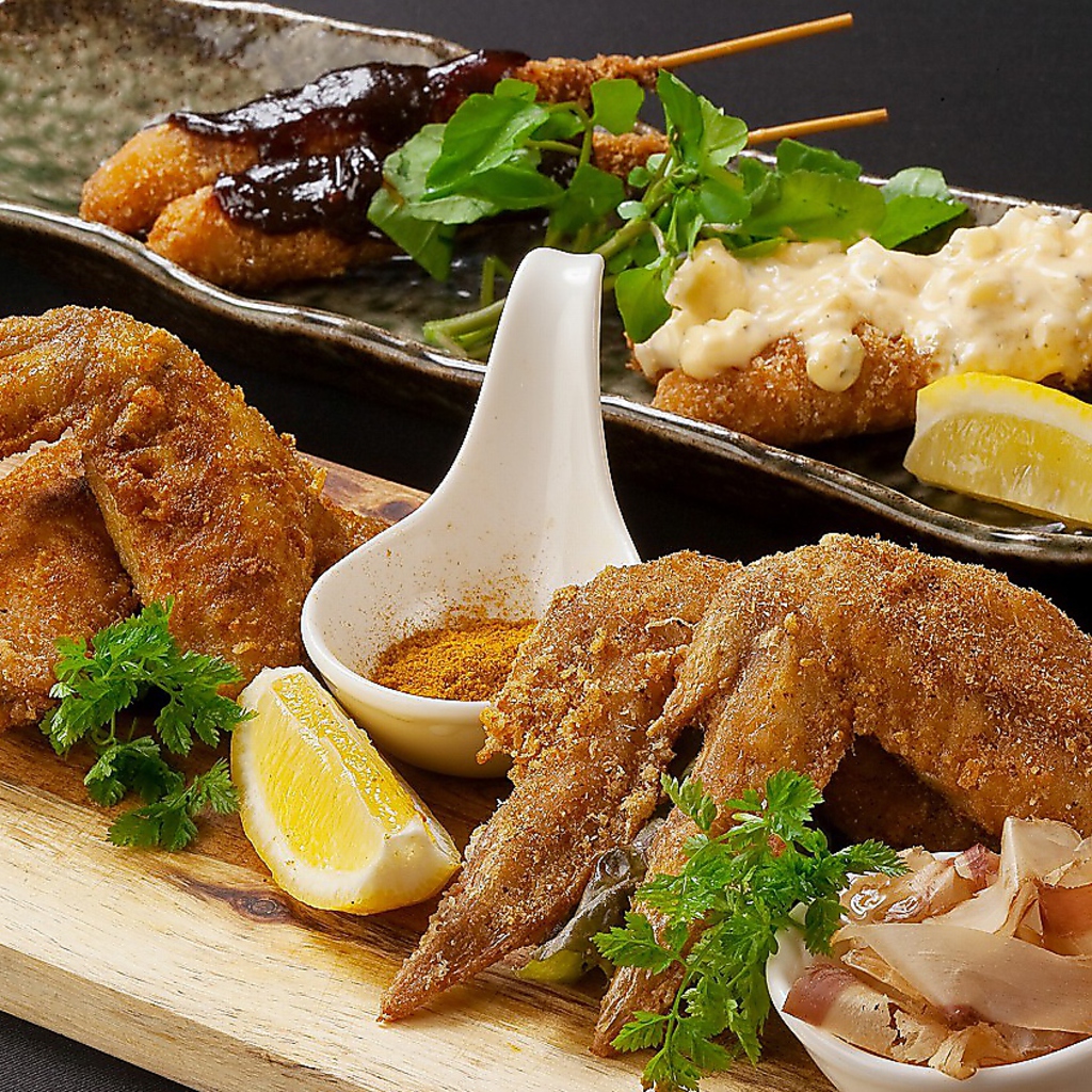 人気の200円台～のやみつき手羽先＆まきまき串カツも味の種類が増えました。