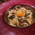 料理メニュー写真&nbsp;カルボナーラ風　バナナ　自家製パンチェッタ