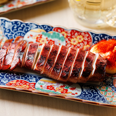 昆布〆イカの姿焼き　一味マヨネーズ添え