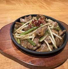 キモとハツのスタミナ鉄板