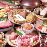 地頭鶏、旬魚、宮崎牛、季節野菜など[いろとりどり]の逸品が詰まった10品2H飲み放題付コース4000円！