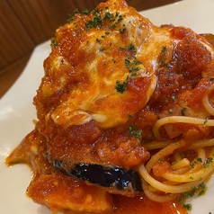 自家製トマトソースのパスタ