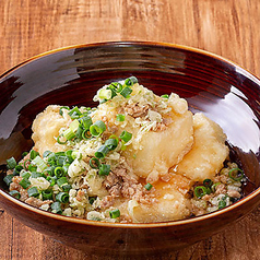 そぼろとたぬきの揚げ出し豆腐