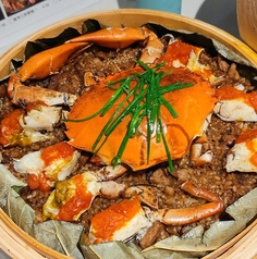 蒸しカニ飯