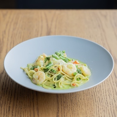 海老といんげんのジェノバ風クリームパスタ