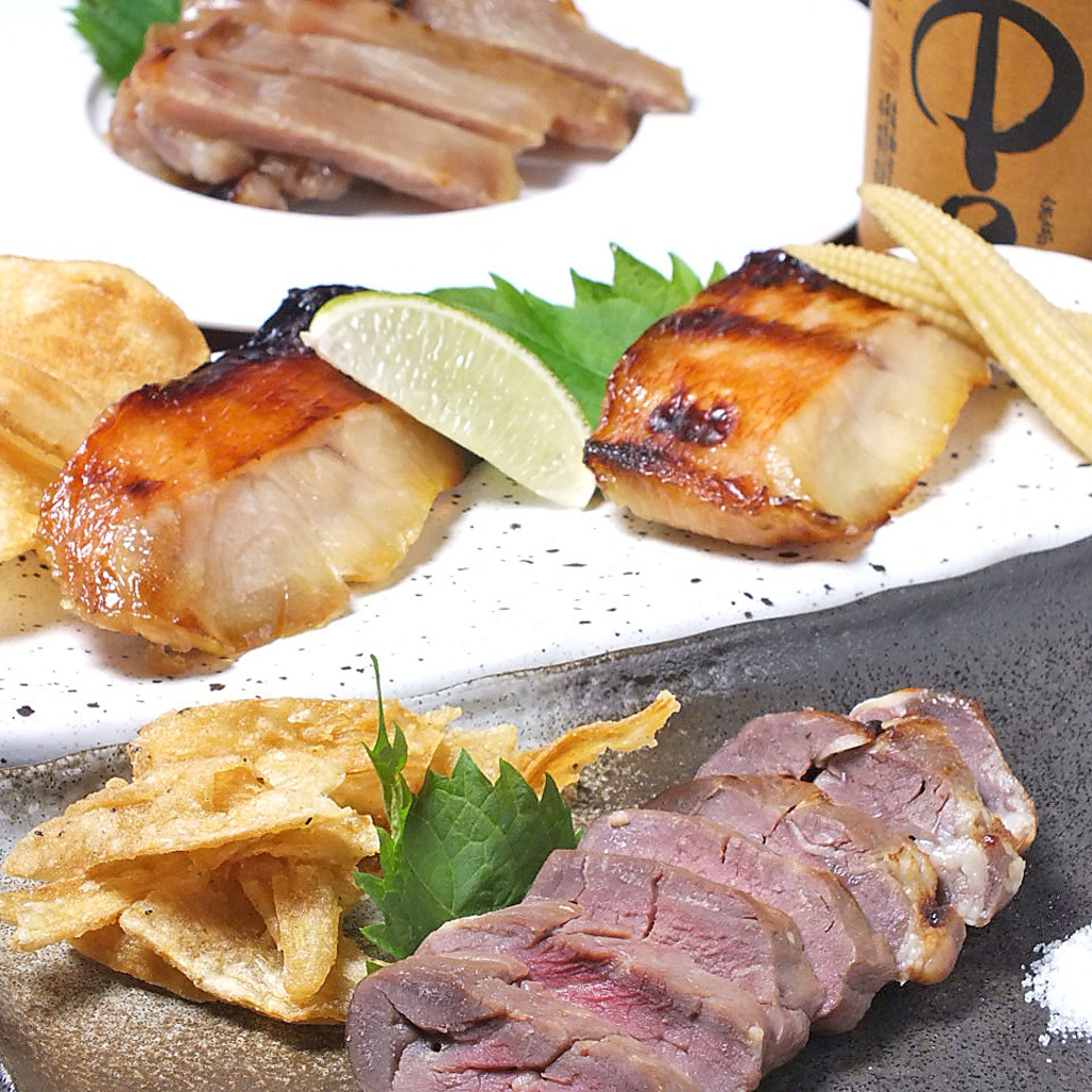 牛ヒレの西京焼き&金目鯛の西京焼き。他にも自家製西京味噌でお野菜なども堪能できます！