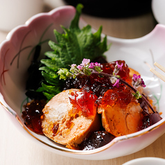 あん肝ポン酢ジュレ　鬼葱乗せ