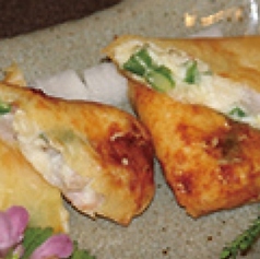 海老とアスパラのグラタン春巻き