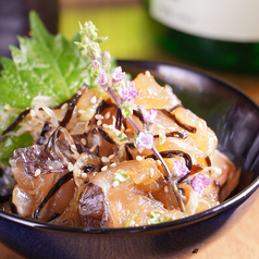 炙りみかん鯛の葱塩昆布/おろし炙りサーモン　各