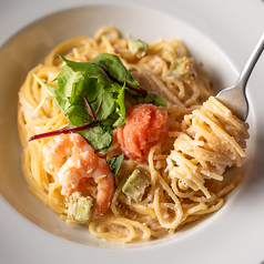 エビとたらこの豆乳クリームパスタ