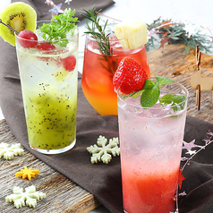 フルーツカクテルやフルーツノンアルコール可なプランも
